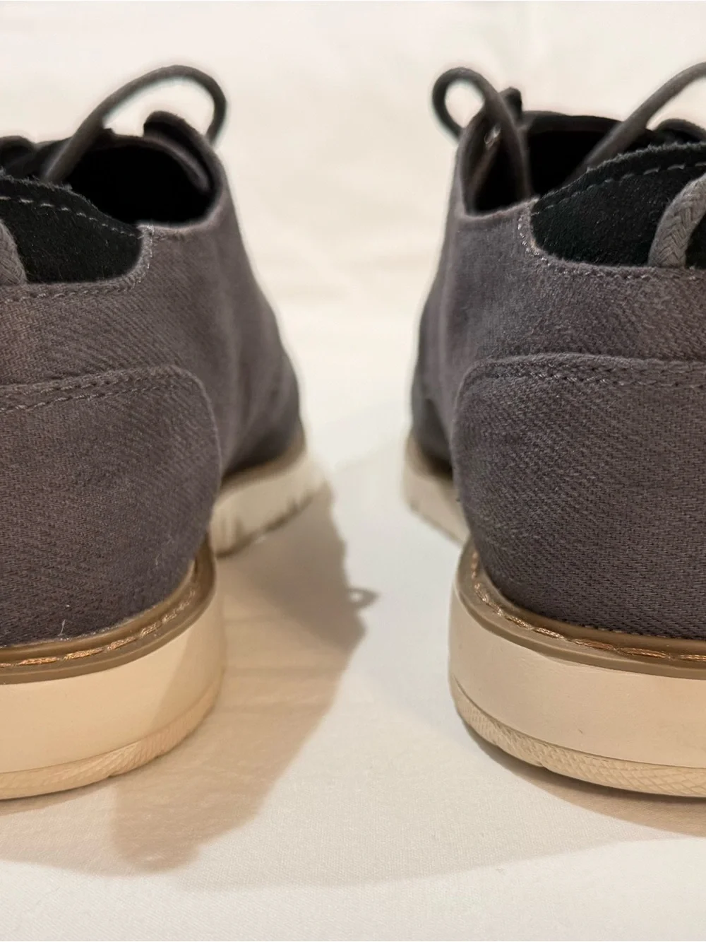 Toms Men's Gray Canvas Derby Lace-Up Shoes
